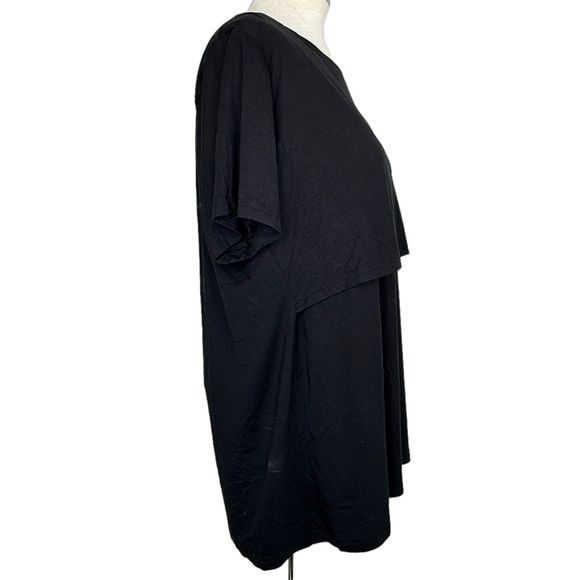 Smallshow Women's Maternity Short Sleeve Nursing Top Black Size XXL - Picture 3 of 6